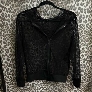 Black mesh zip up
